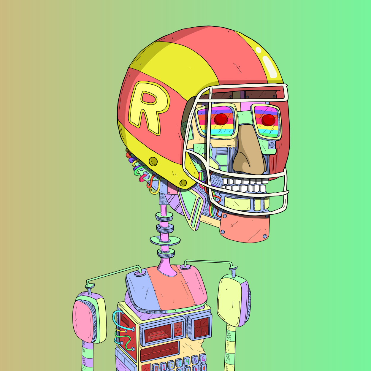An NFT example: the Rogue Society Bot #15281 from the Rogue Society collection - a collection of 16,000 robots.