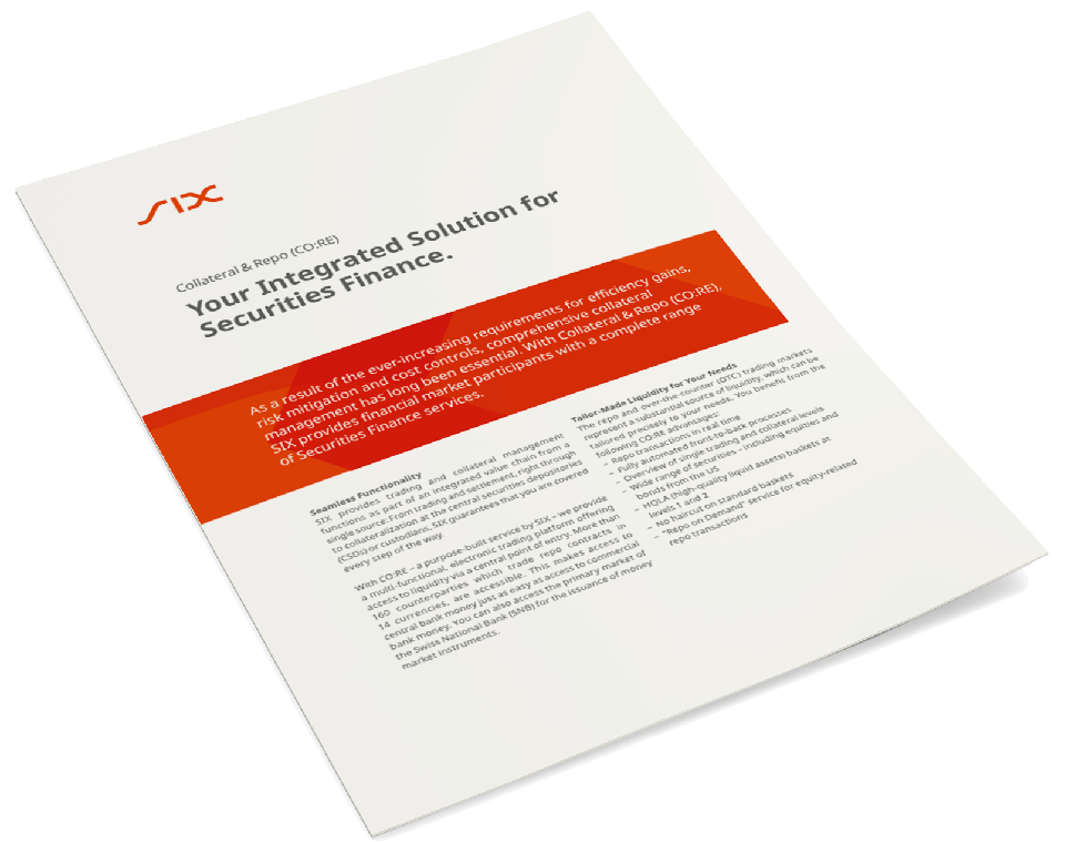 Repo Trading Services CrossCurrency Repo Market SIX